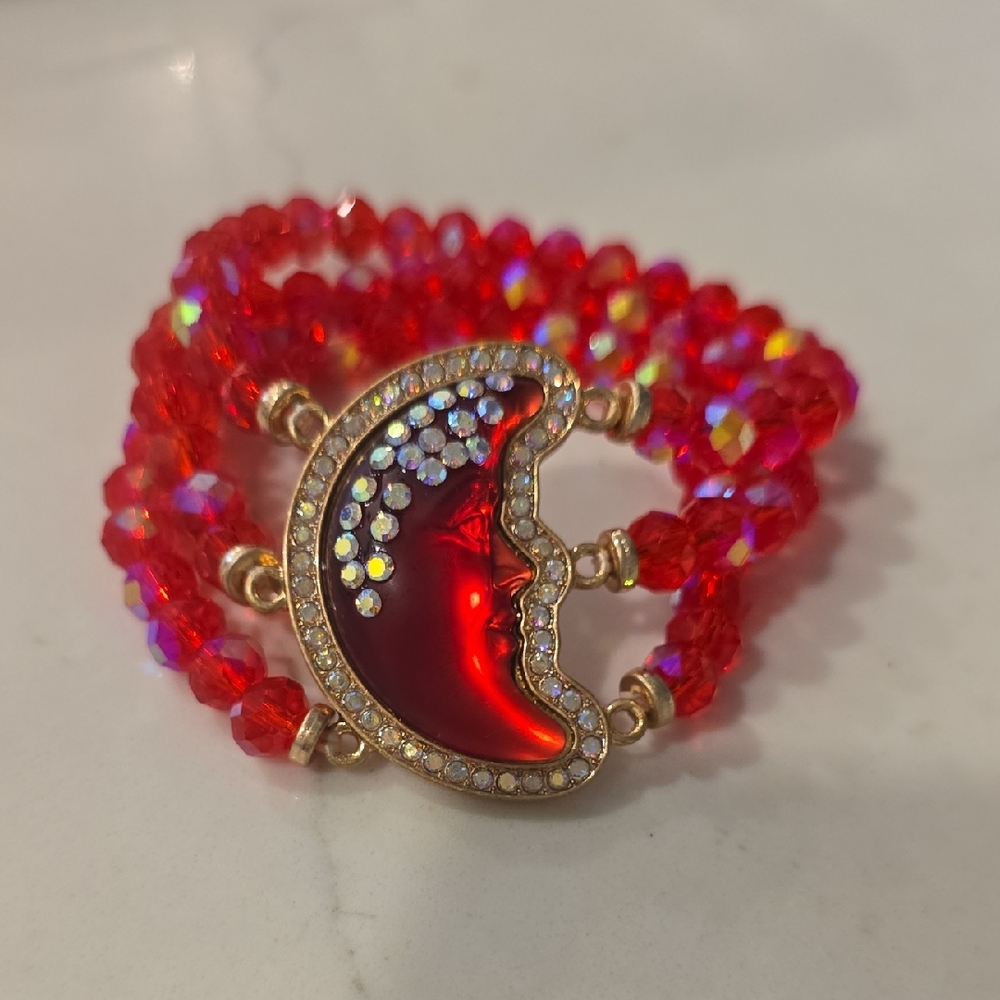 Radiant Red Moonstone Bracelet